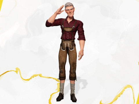 Confident Character Lumberjack Stylized Forester Realism 3D Model