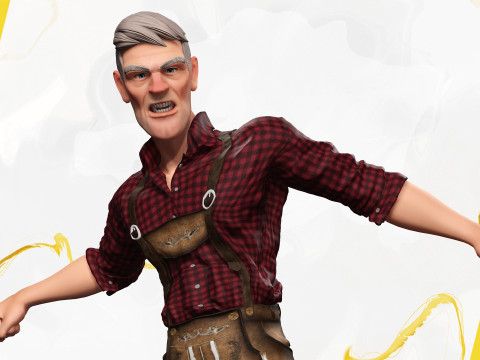 Confident Character Lumberjack Stylized Forester Realism 3D Model
