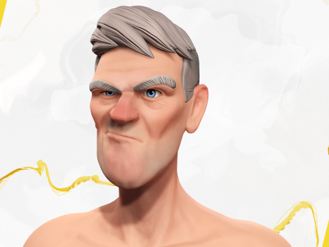 Stylized Tourist Character With Hawaiian Shirt Relaxed Modelo 3D