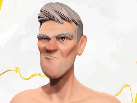 Stylized Tourist Character With Hawaiian Shirt Relaxed 3D Model