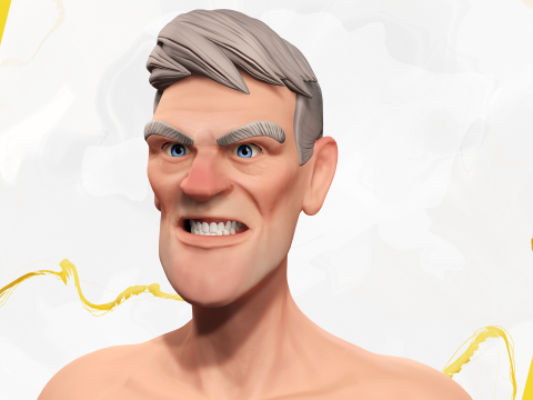 Stylized Tourist Character With Hawaiian Shirt Relaxed Modelo 3D