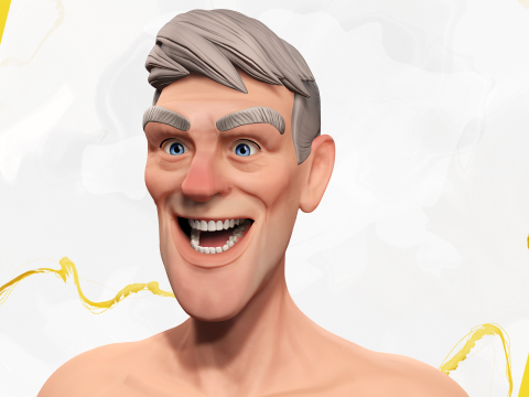 Stylized Tourist Character With Hawaiian Shirt Relaxed Modelo 3D