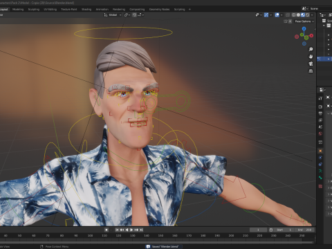Stylized Tourist Character With Hawaiian Shirt Relaxed Modelo 3D