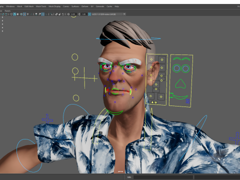 Stylized Tourist Character With Hawaiian Shirt Relaxed Modelo 3D