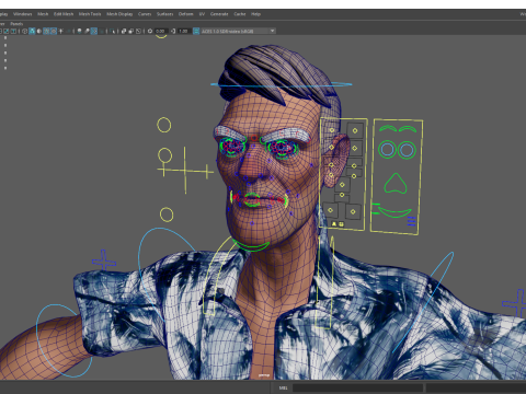 Stylized Tourist Character With Hawaiian Shirt Relaxed Modelo 3D