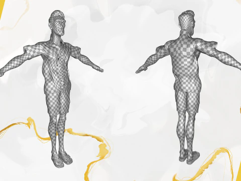 Stylized Tourist Character With Hawaiian Shirt Relaxed 3D Model