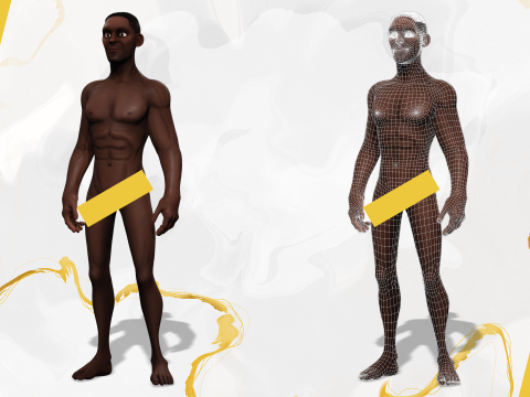 Tribal Warrior Stylized Toon Fighter 3D Модель