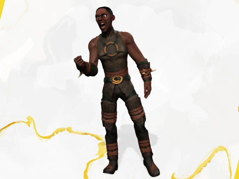 Tribal Warrior Stylized Toon Fighter 3D Model