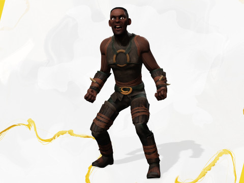 Tribal Warrior Stylized Toon Fighter 3D Модель