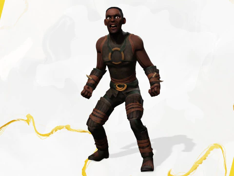 Tribal Warrior Stylized Toon Fighter 3D Model