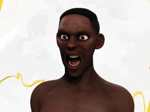 Tribal Warrior Stylized Toon Fighter 3D Модель