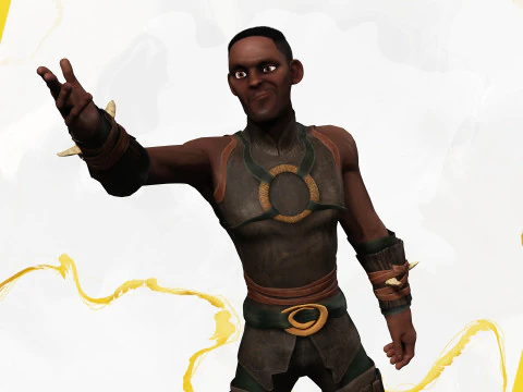 Tribal Warrior Stylized Toon Fighter 3D Model