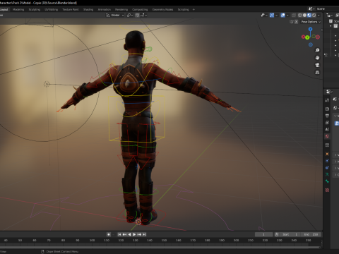 Tribal Warrior Stylized Toon Fighter 3D Модель