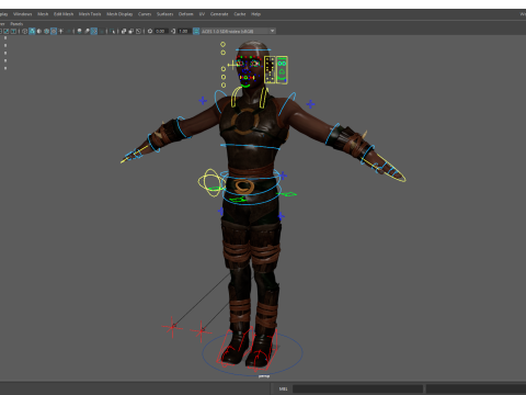 Tribal Warrior Stylized Toon Fighter 3D Модель