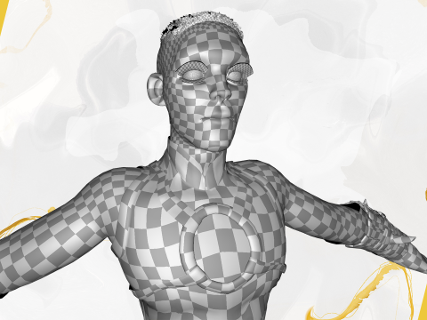 Tribal Warrior Stylized Toon Fighter 3D Модель