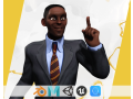 Toon Professional in Suit Businessman 3D Modell
