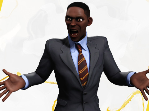Toon Professional in Suit Businessman 3D मॉडल