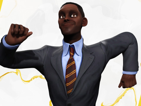 Toon Professional in Suit Businessman 3D मॉडल
