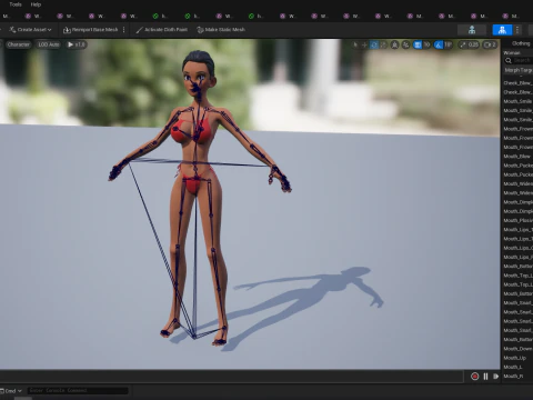 Stylized Cartoon Black Woman in Swimsuit 3D Model