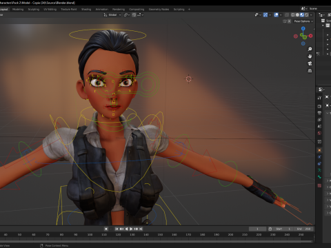 Explorer Adventurous Black Woman with Gear stylized figure 3Dモデル