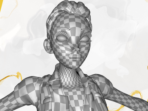 Explorer Adventurous Black Woman with Gear stylized figure 3Dモデル