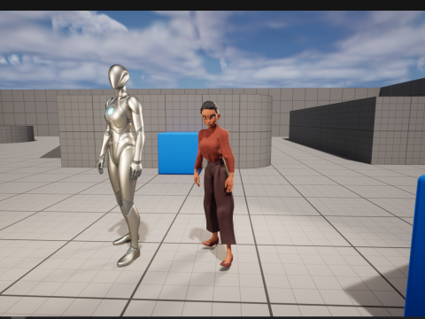 सर्दियों के कपड़ों के साथ कार्टून शैली वाली महिला, आरामदायक पोशाक 3D मॉडल