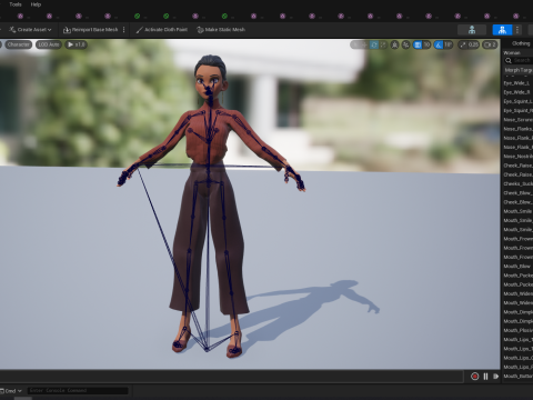 सर्दियों के कपड़ों के साथ कार्टून शैली वाली महिला, आरामदायक पोशाक 3D मॉडल
