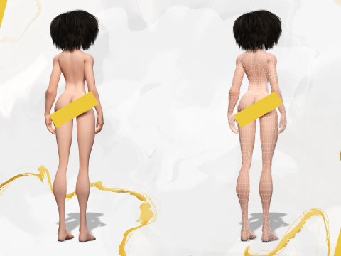 Beautiful Girl With Short Curly Hair 3D character creation 3D Model