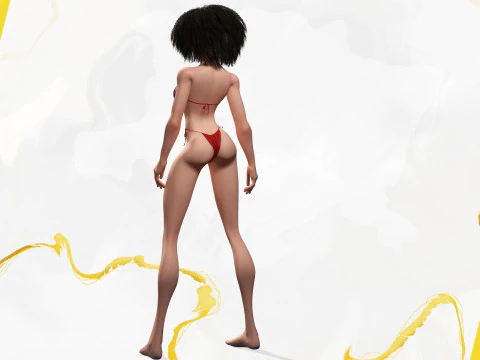 Beautiful Girl With Short Curly Hair 3D character creation 3D Model