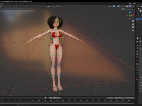 Beautiful Girl With Short Curly Hair 3D character creation 3D Model