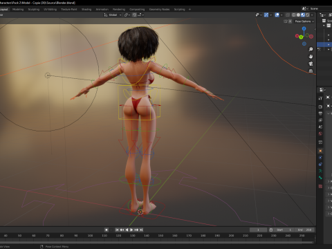 Beautiful Girl With Short Curly Hair 3D character creation 3D Model