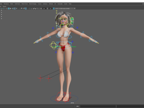 Beautiful Girl With Short Curly Hair 3D character creation 3D Model