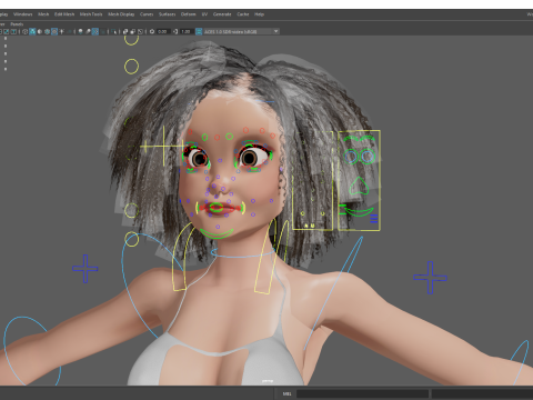Beautiful Girl With Short Curly Hair 3D character creation 3D Model
