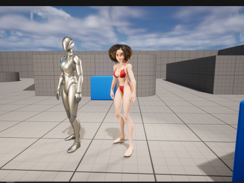 Beautiful Girl With Short Curly Hair 3D character creation 3D Model