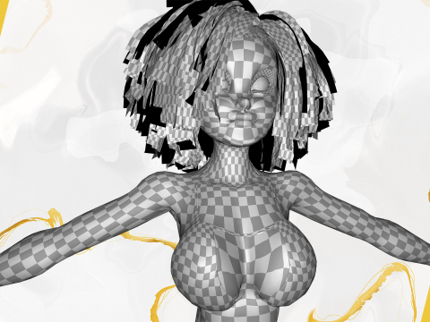 Beautiful Girl With Short Curly Hair 3D character creation 3D Model