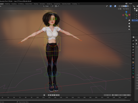 Modern Style Girl with short curly hair 3D character creation 3Dモデル