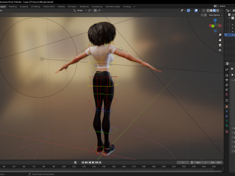 Modern Style Girl with short curly hair 3D character creation 3Dモデル