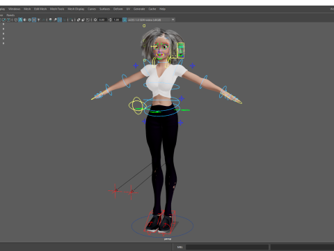 Modern Style Girl with short curly hair 3D character creation 3Dモデル