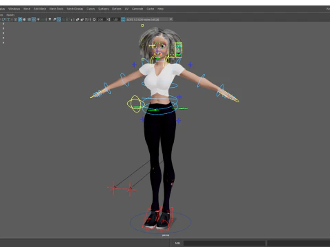 Modern Style Girl with short curly hair 3D character creation 3D Model