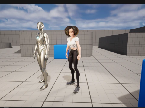 Modern Style Girl with short curly hair 3D character creation 3D Model