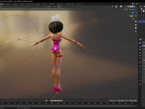 Stylized Curly-Haired in Bunny Outfit Girl stylized figure 3D Модель