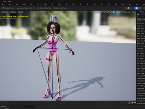Stylized Curly-Haired in Bunny Outfit Girl stylized figure 3D Модель