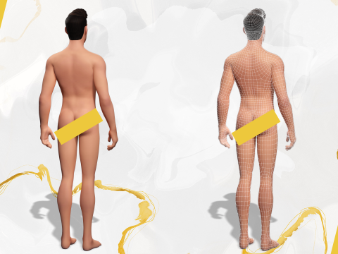 Stylized Confident Male in Sweater stylized anatomy 3D Model