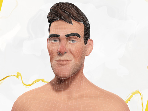 Stylized Confident Male in Sweater stylized anatomy 3D Model