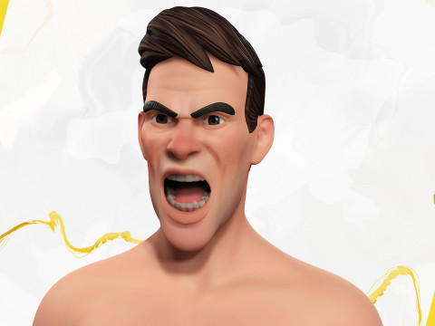 Stylized Confident Male in Sweater stylized anatomy 3D Model