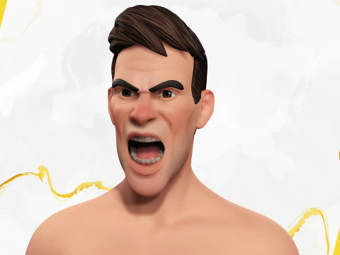 Stylized Confident Male in Sweater stylized anatomy 3D Model