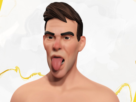 Stylized Confident Male in Sweater stylized anatomy 3D Model