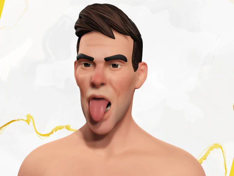 Stylized Confident Male in Sweater stylized anatomy 3D Model
