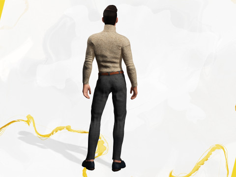 Stylized Confident Male in Sweater stylized anatomy 3D Model