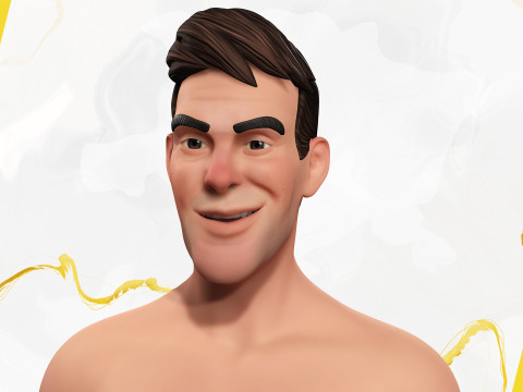 Stylized Confident Male in Sweater stylized anatomy 3D Model